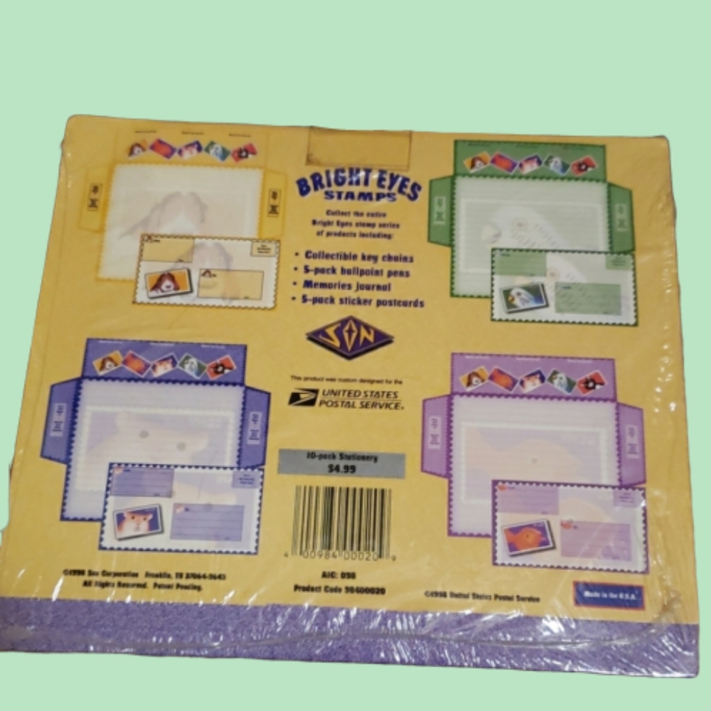 😻🛍USPS 10 pack stationary set 1998 bright …
